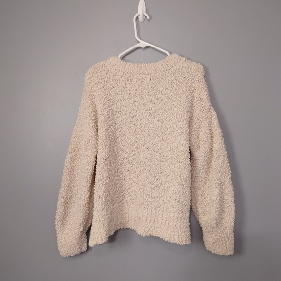 Pink Rose Ultra Soft Fluffy Pullover Sweater Hi Lol Hemline Size XL In Beige - Picture 8 of 8